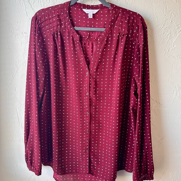 ❤️💋 Lauren Conrad - Women's Patterned Button-Up Blouse - Size: XL - Picture 4 of 8